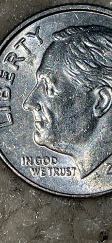 2021 dime with die chips - dime, on